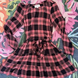 Cloth & stone Anthropologie pink plaid dress